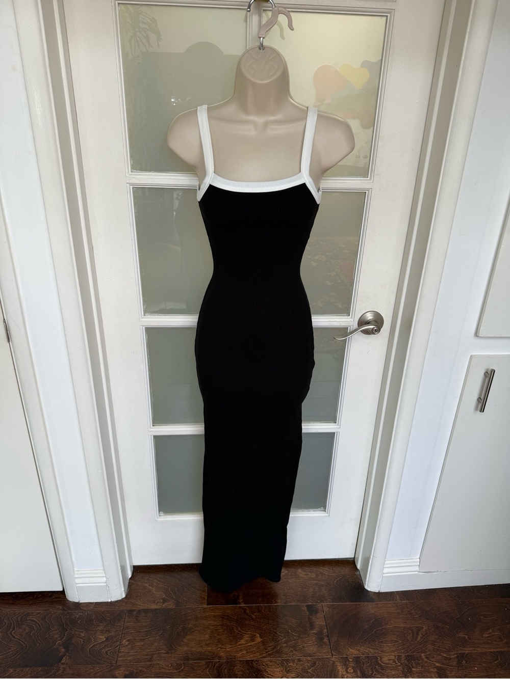 Fashion Nova Black Maxi Dress with White Trim